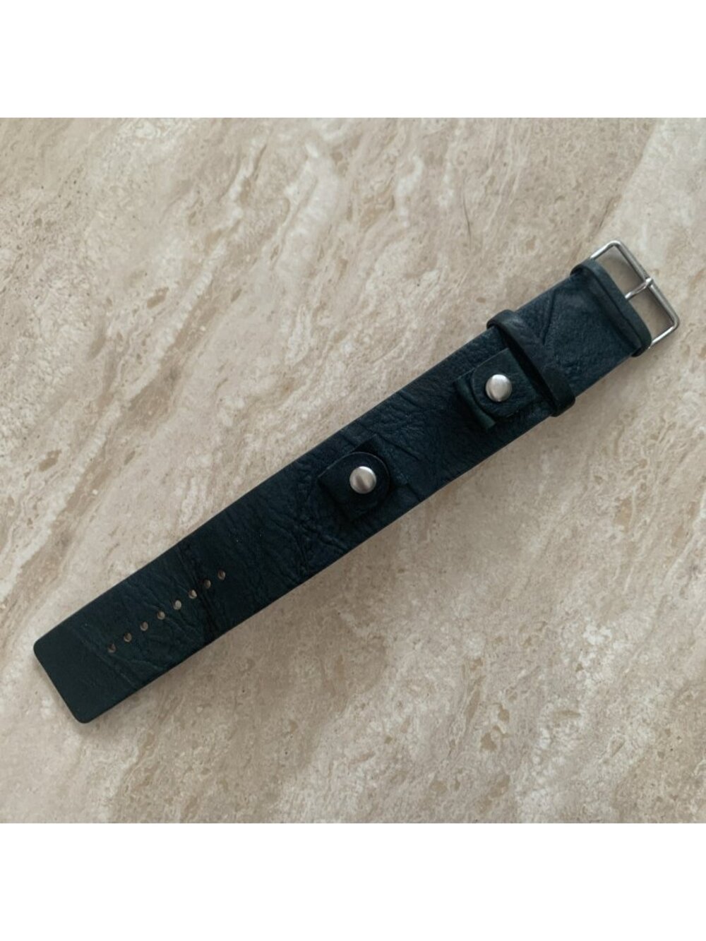 Genuine Fossil WB-4057 Green Leather Cuff Watch Band 1.25" Wide Strap